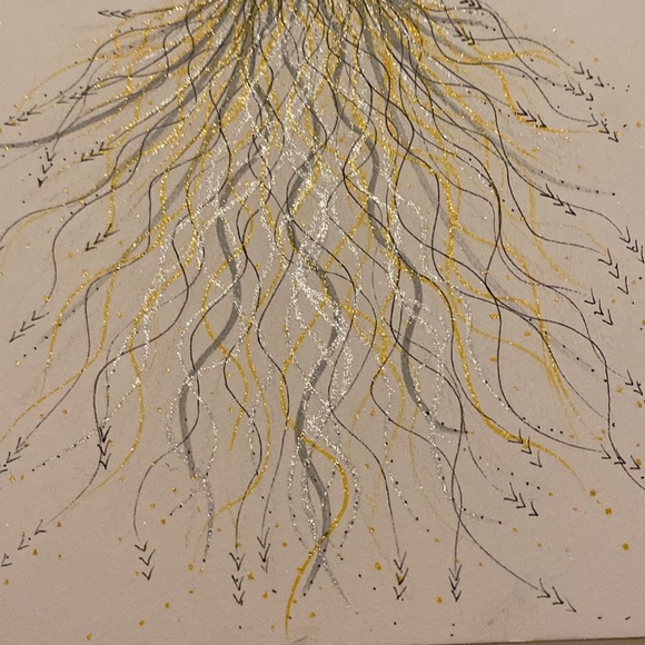 Unframed Original Drawing Illustration art Phoenix Risen w Metallic Highlights - Picture 5 of 5